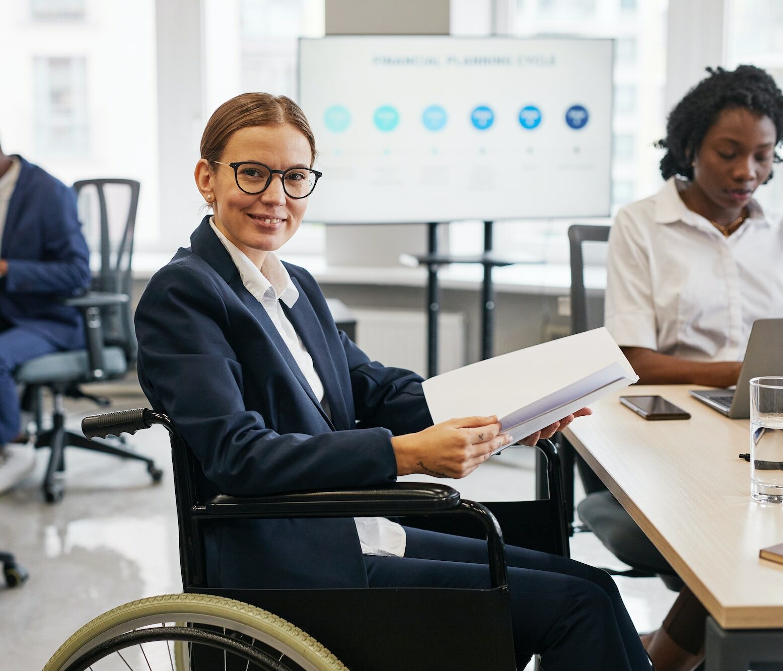 Portrait of Successful Businesswoman using Wheelchair